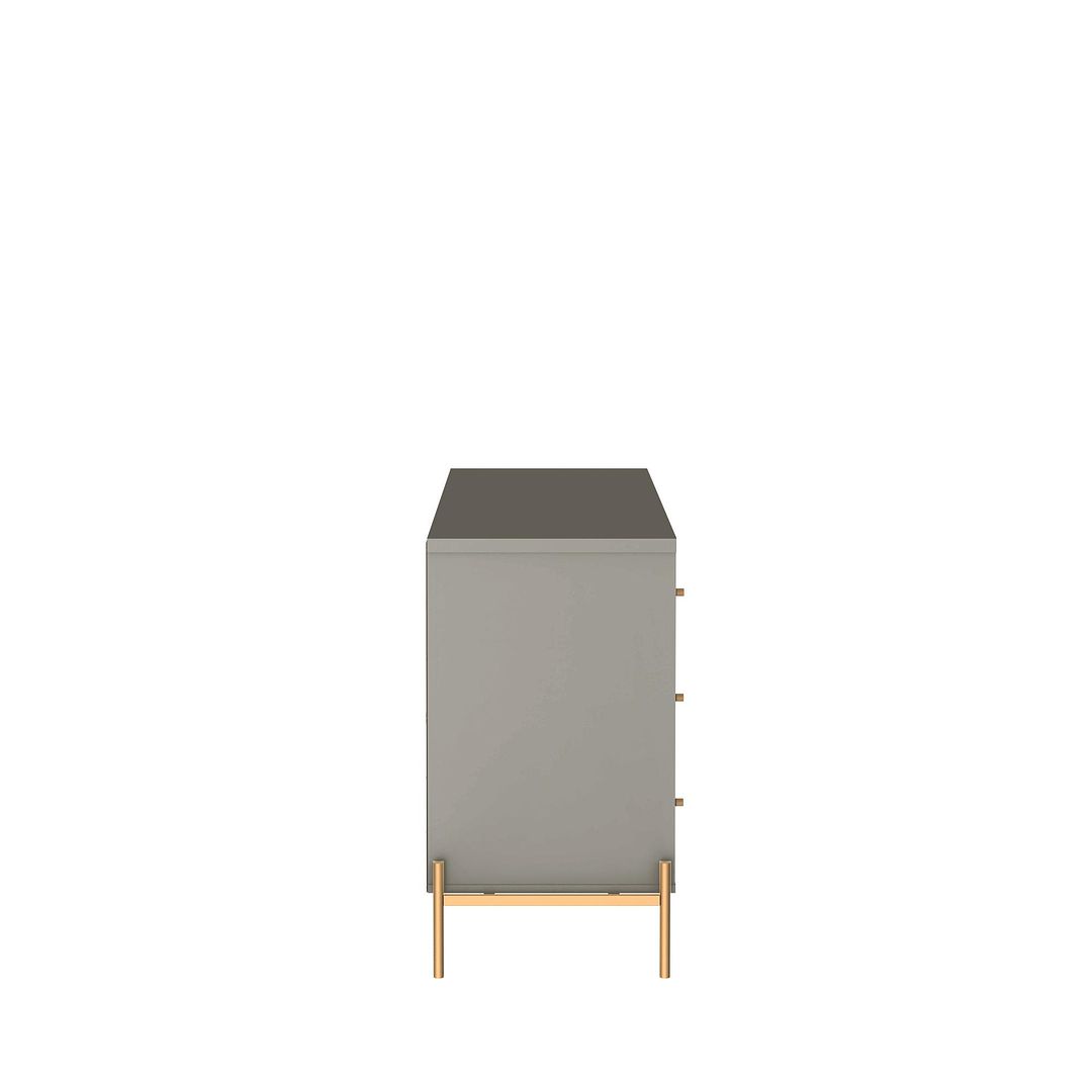 Manhattan Comfort Jasper 55" Gloss Gray Dresser With Steel Gold Legs