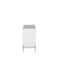 Manhattan Comfort Jasper 55" Gloss White Dresser With Steel Gold Legs