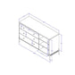 Manhattan Comfort Jasper 55" Gloss White Dresser With Steel Gold Legs