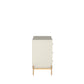 Manhattan Comfort Jasper 55" Matte Off White Dresser With Steel Gold Legs