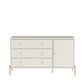 Manhattan Comfort Jasper 55" Matte Off White Dresser With Steel Gold Legs