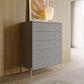 Manhattan Comfort Jasper 5.0 Gloss Gray Dresser With Gold Steel Legs