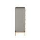 Manhattan Comfort Jasper 5.0 Gloss Gray Dresser With Gold Steel Legs