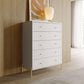 Manhattan Comfort Jasper 5.0 Gloss White Dresser With Gold Steel Legs