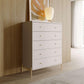 Manhattan Comfort Jasper 5.0 Matte Off White Dresser With Gold Steel Legs