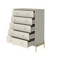 Manhattan Comfort Jasper 5.0 Matte Off White Dresser With Gold Steel Legs