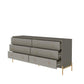 Manhattan Comfort Jasper 72" Gloss Gray Double Dresser With Steel Gold Legs