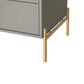 Manhattan Comfort Jasper 72" Gloss Gray Double Dresser With Steel Gold Legs