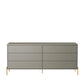 Manhattan Comfort Jasper 72" Gloss Gray Double Dresser With Steel Gold Legs