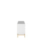 Manhattan Comfort Jasper 72" Gloss White Double Dresser With Steel Gold Legs