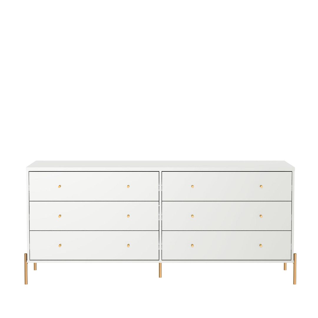 Manhattan Comfort Jasper 72" Gloss White Double Dresser With Steel Gol Kitchen Oasis Manhattan Comfort Jasper 72" Gloss White Double Dresser With Steel Gol Kitchen Oasis