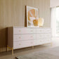 Manhattan Comfort Jasper 72" Matte Off White Double Dresser With Steel Gold Legs