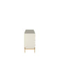 Manhattan Comfort Jasper 72" Matte Off White Double Dresser With Steel Gold Legs