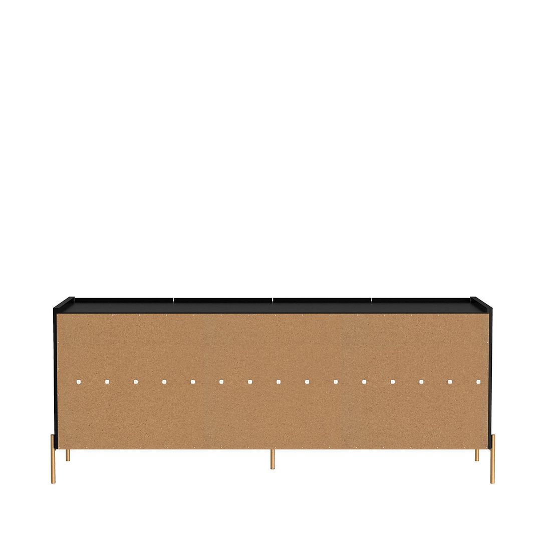 Manhattan Comfort Jasper 73" Black Pro Touch Sideboard With Steel Gold Legs