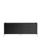 Manhattan Comfort Jasper 73" Black Pro Touch Sideboard With Steel Gold Legs