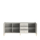 Manhattan Comfort Jasper 73" Off White Matte Sideboard With Steel Gold Legs