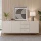 Manhattan Comfort Jasper 73" Off White Matte Sideboard With Steel Gold Legs