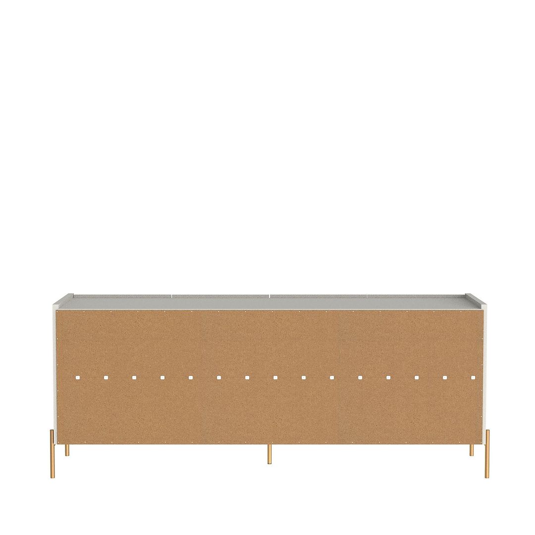 Manhattan Comfort Jasper 73" Off White Matte Sideboard With Steel Gold Legs