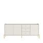 Manhattan Comfort Jasper 73" Off White Matte Sideboard With Steel Gold Legs