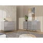 Manhattan Comfort Jasper Gloss Gray Sideboard & Classic Dresser Set of 2