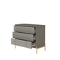 Manhattan Comfort Jasper Gloss Gray Sideboard & Classic Dresser Set of 2