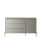 Manhattan Comfort Jasper Gloss Gray Sideboard & Classic Dresser Set of 2