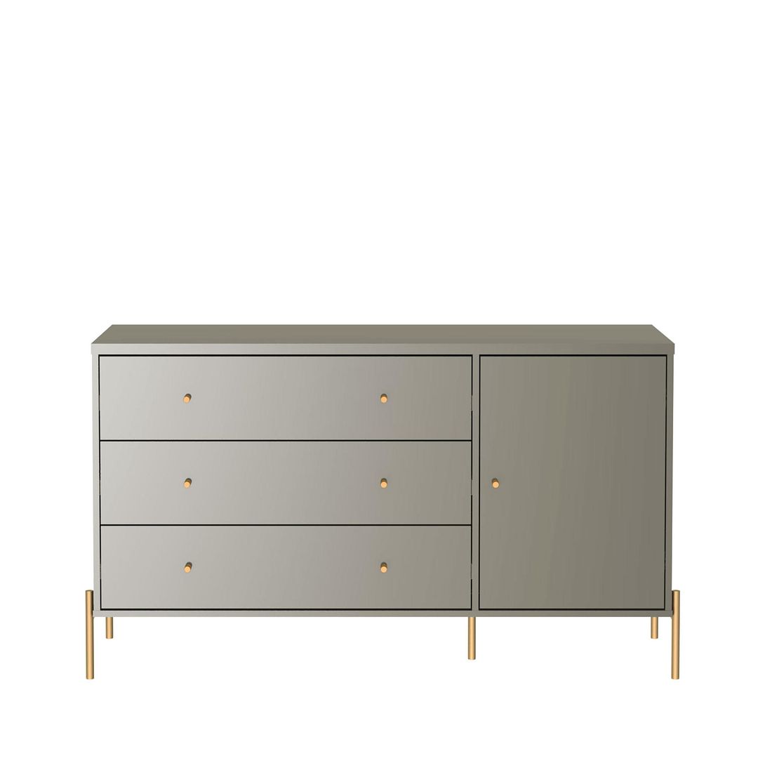 Manhattan Comfort Jasper Gloss Gray Sideboard & Classic Dresser Set of 2