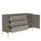Manhattan Comfort Jasper Gloss Gray Sideboard & Classic Dresser Set of 2