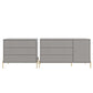 Manhattan Comfort Jasper Gloss Gray Sideboard & Classic Dresser Set of 2