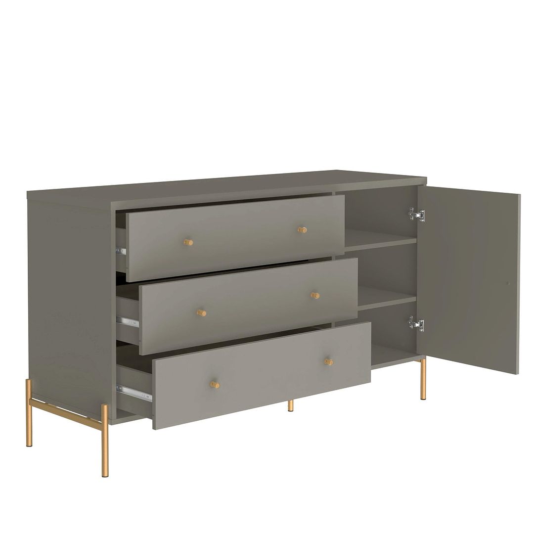 Manhattan Comfort Jasper Gloss Gray Sideboard & Tall Dresser Set of 2 Kitchen Oasis Manhattan Comfort Jasper Gloss Gray Sideboard & Tall Dresser Set of 2 Kitchen Oasis