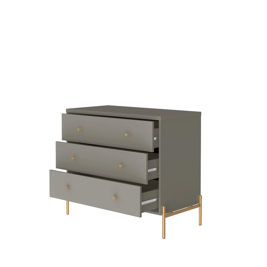 Manhattan Comfort Jasper Gloss Gray Tall & Classic Dresser Set of 2