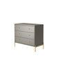 Manhattan Comfort Jasper Gloss Gray Tall & Classic Dresser Set of 2