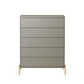 Manhattan Comfort Jasper Gloss Gray Tall & Double Wide Dresser Set Of 2