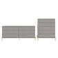 Manhattan Comfort Jasper Gloss Gray Tall & Double Wide Dresser Set Of 2
