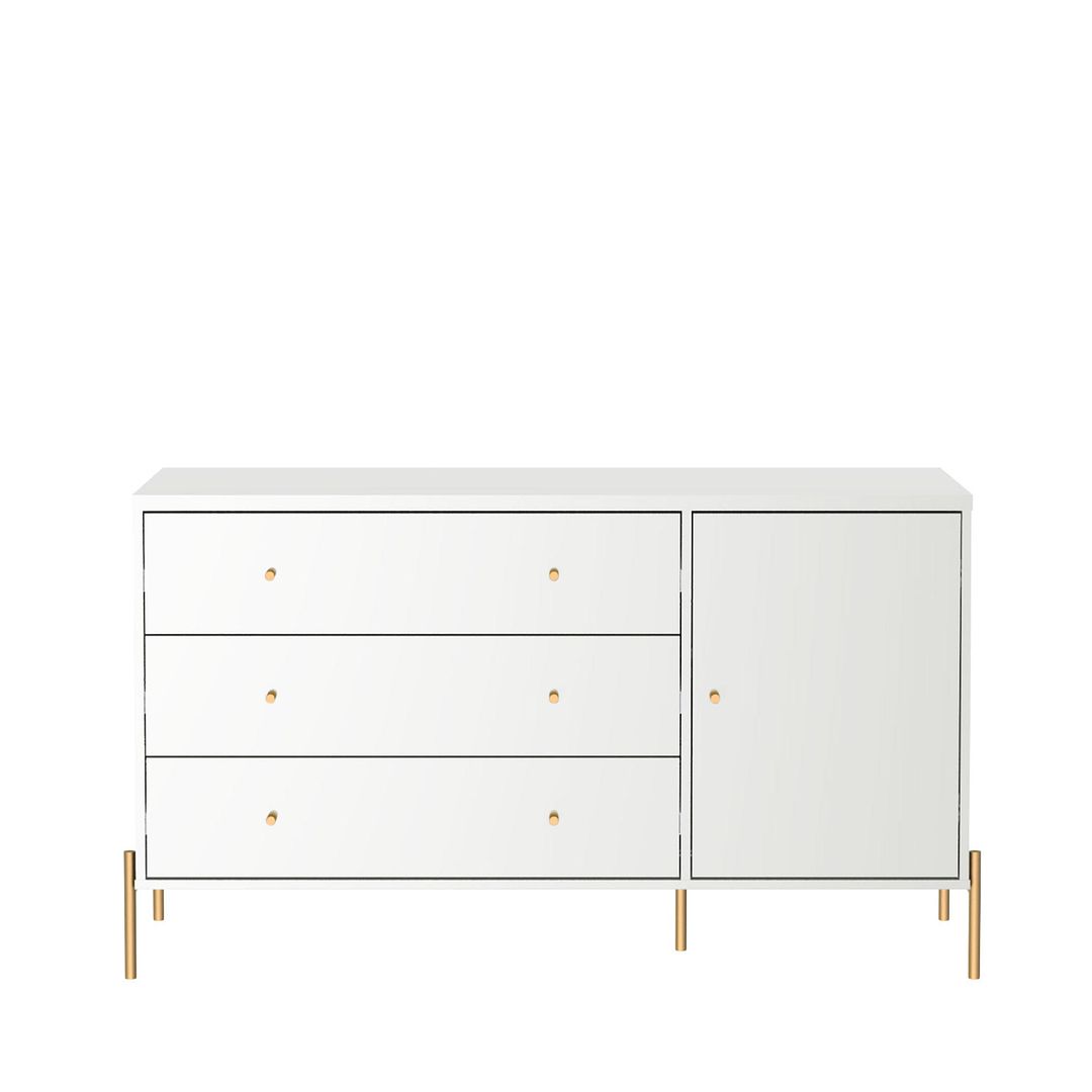 Manhattan Comfort Jasper Gloss White Sideboard & Classic Dresser Set of 2