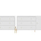 Manhattan Comfort Jasper Gloss White Sideboard & Classic Dresser Set of 2