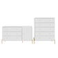 Manhattan Comfort Jasper Gloss White Sideboard & Tall Dresser Set of 2