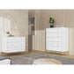 Manhattan Comfort Jasper Gloss White Tall & Classic Dresser Set of 2
