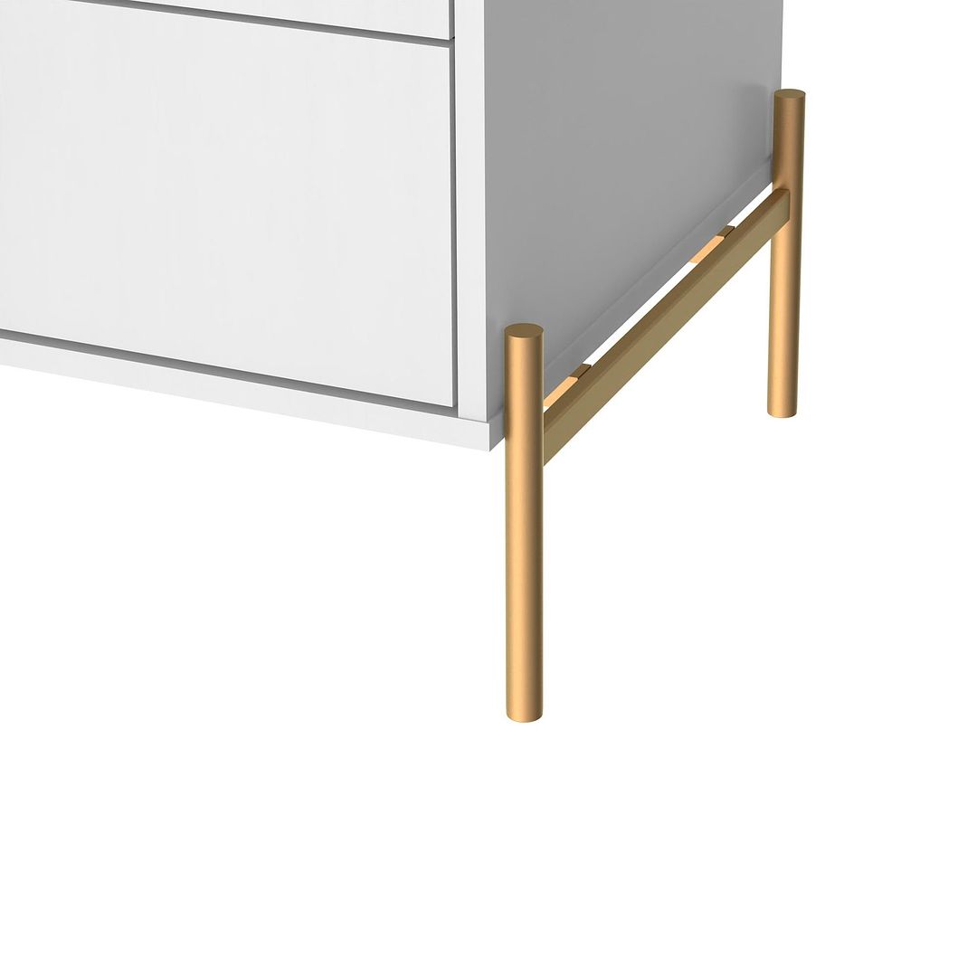 Manhattan Comfort Jasper Gloss White Tall & Classic Dresser Set of 2