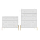 Manhattan Comfort Jasper Gloss White Tall & Classic Dresser Set of 2