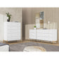 Manhattan Comfort Jasper Gloss White Tall & Double Wide Dresser Set Of 2