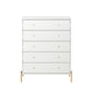 Manhattan Comfort Jasper Gloss White Tall & Double Wide Dresser Set Of 2