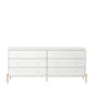 Manhattan Comfort Jasper Gloss White Tall & Double Wide Dresser Set Of 2