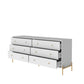 Manhattan Comfort Jasper Gloss White Tall & Double Wide Dresser Set Of 2