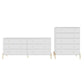 Manhattan Comfort Jasper Gloss White Tall & Double Wide Dresser Set Of 2