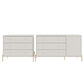 Manhattan Comfort Jasper Matte Off White Sideboard & Classic Dresser Set of 2