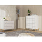 Manhattan Comfort Jasper Matte Off White Tall & Classic Dresser Set of 2