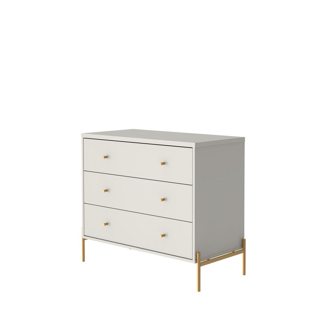 Manhattan Comfort Jasper Matte Off White Tall & Classic Dresser Set of 2