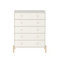 Manhattan Comfort Jasper Matte Off White Tall & Classic Dresser Set of 2