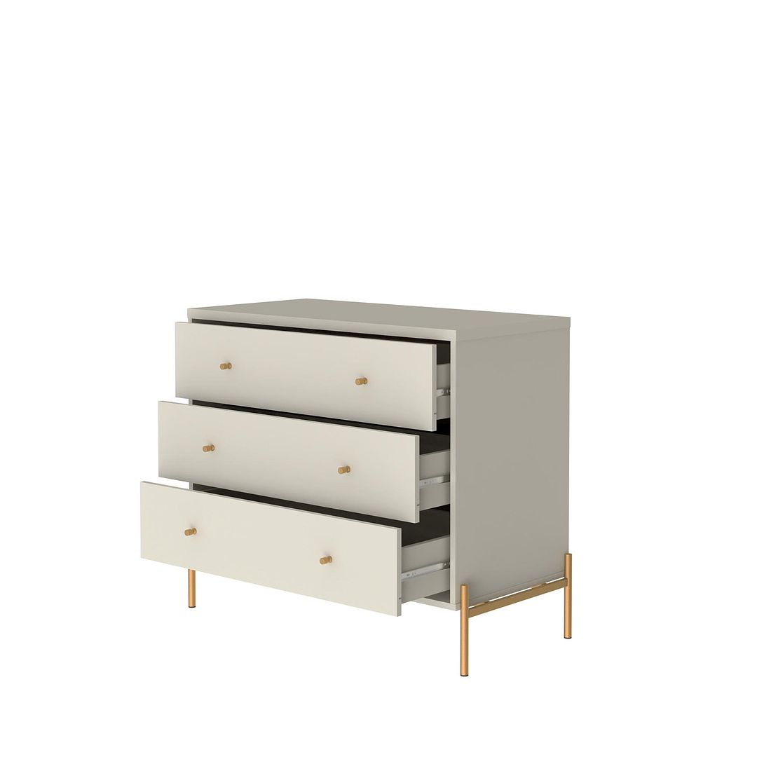 Manhattan Comfort Jasper Matte Off White Tall & Classic Dresser Set of 2